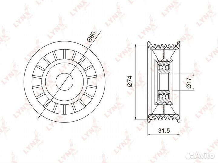 Ролик обводной lynxauto PB-7013
