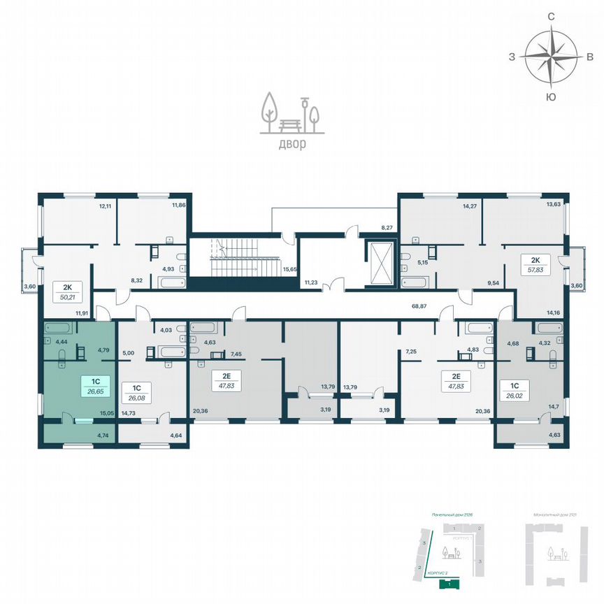 Квартира-студия, 29,1 м², 8/9 эт.