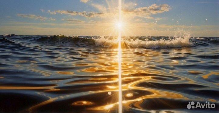 Картины маслом морская янтарная гладь