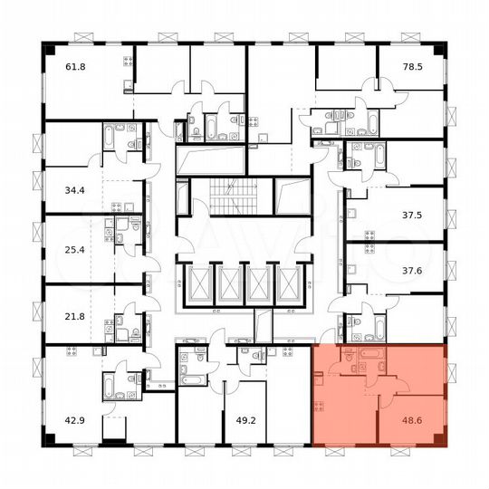 2-к. квартира, 48,6 м², 6/33 эт.