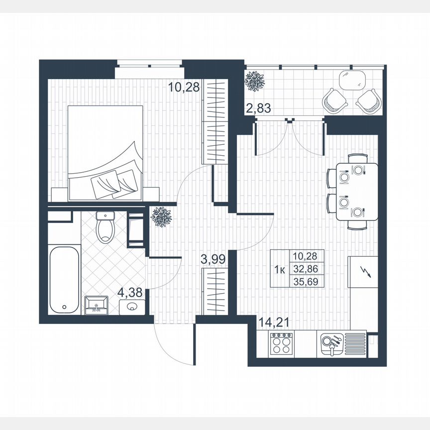 1-к. квартира, 34,3 м², 5/8 эт.