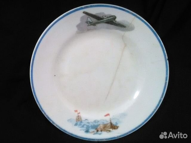 Агитфарфор тарелка Челюскинцы Челюскин Дулево
