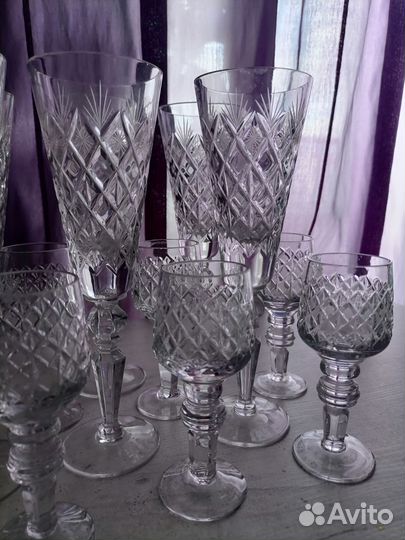 Хрустальные рюмки на ножке СССР