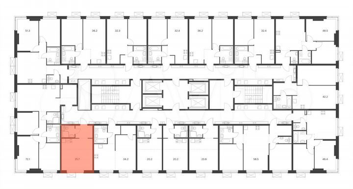 Квартира-студия, 25,7 м², 18/33 эт.
