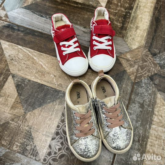 Кеды для девочки 2 пары zara 25