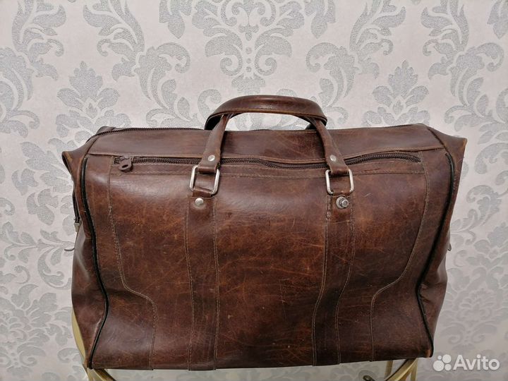 Сумка дорожная кожаная ретро винтаж