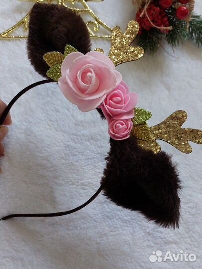 Новогодний ободок к костюму Оленёнка