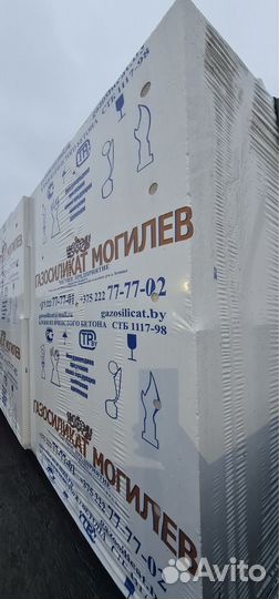 Газобетон плотностью D 400 F35 ширина 200