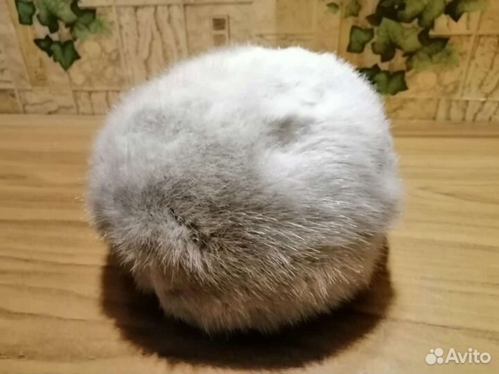 Норковый берет, шапка воротник песец, шляпа