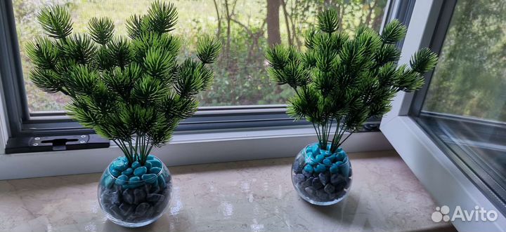 Цветы искусственные для декора в горшке