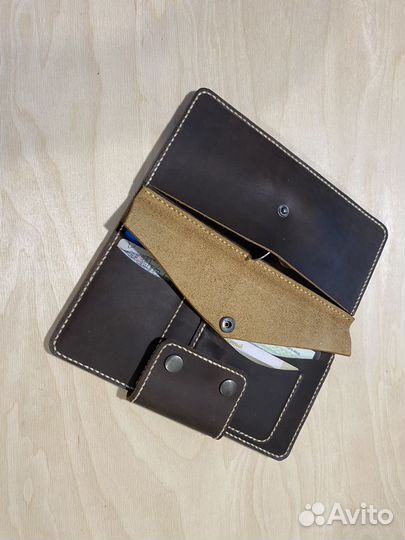 Кошелек мужской кожаный ручной работы