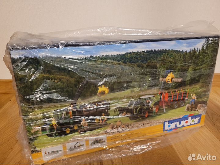 Bruder 02-252 прицеп лесовоз с манипулятором