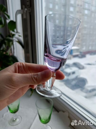 Рюмки и бокальчики СССР тонкое цветное стекло