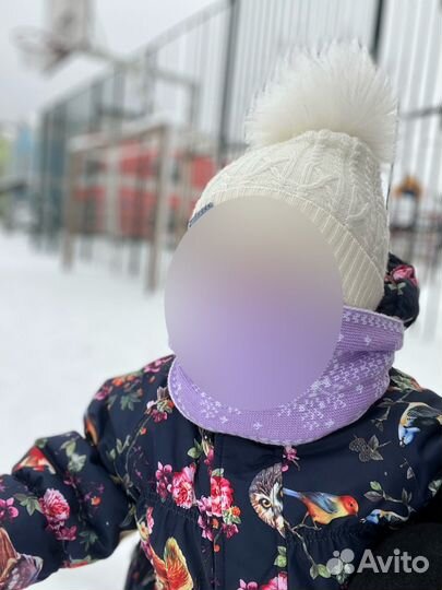 Шапка с помпоном для девоки