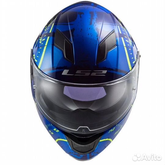 Мотошлем LS2 FF320 stream EVO tacho blue-yellow