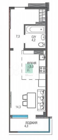 1-к. квартира, 35 м², 11/12 эт.
