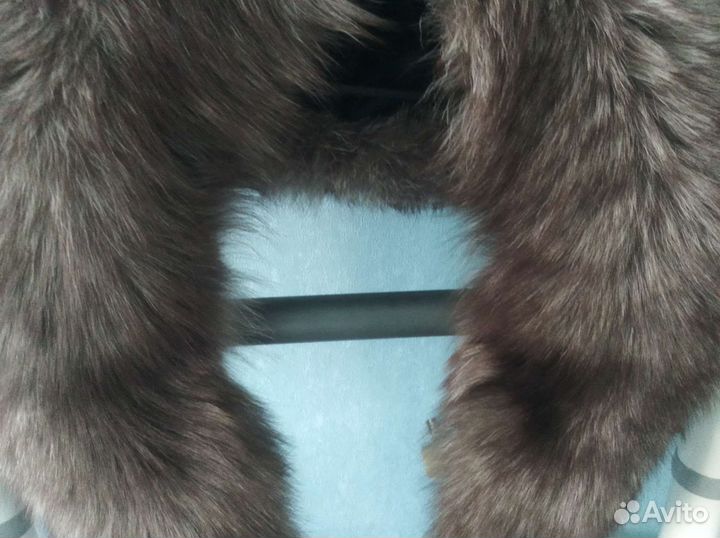 Воротник чернобурка натуральный мех