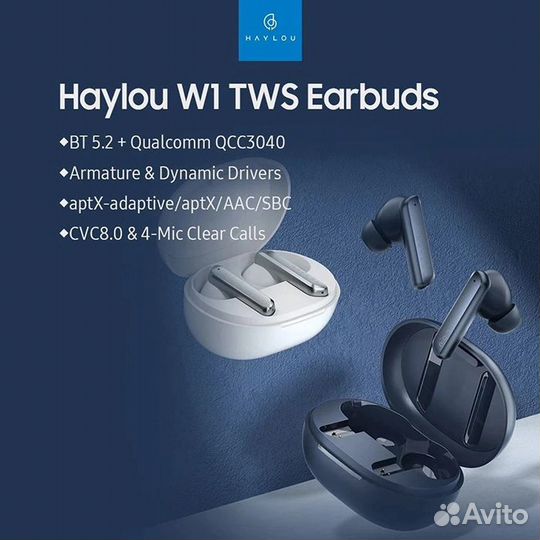 Беспроводные наушники Xiaomi Haylou W1 белые