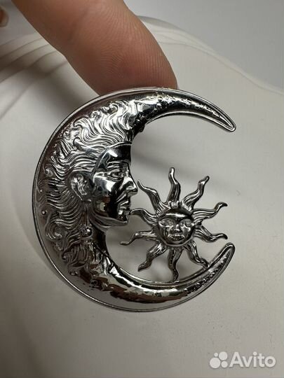 Брошь луна и солнце