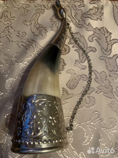 Рог для вина в мельхиоре
