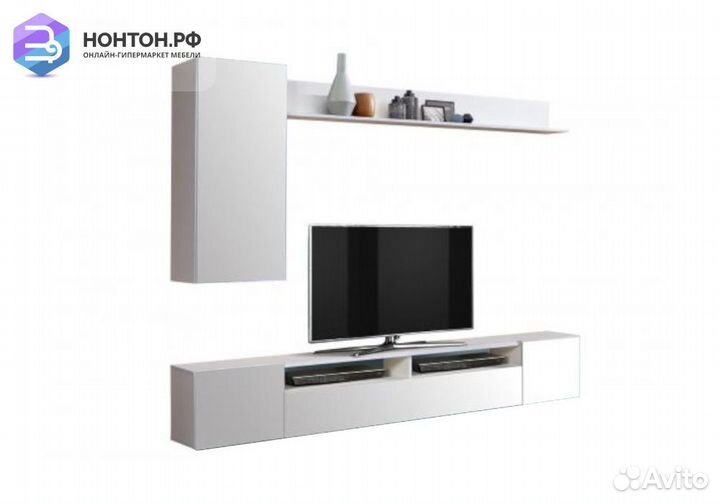 Стенка Прага-2 белый / белый глянец снег