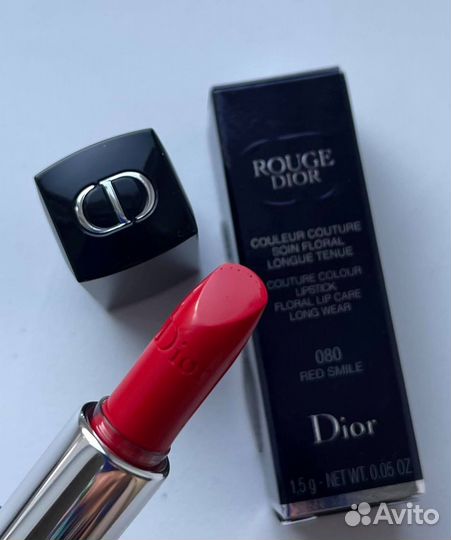 Dior помада миниатюра 080 red smile satin