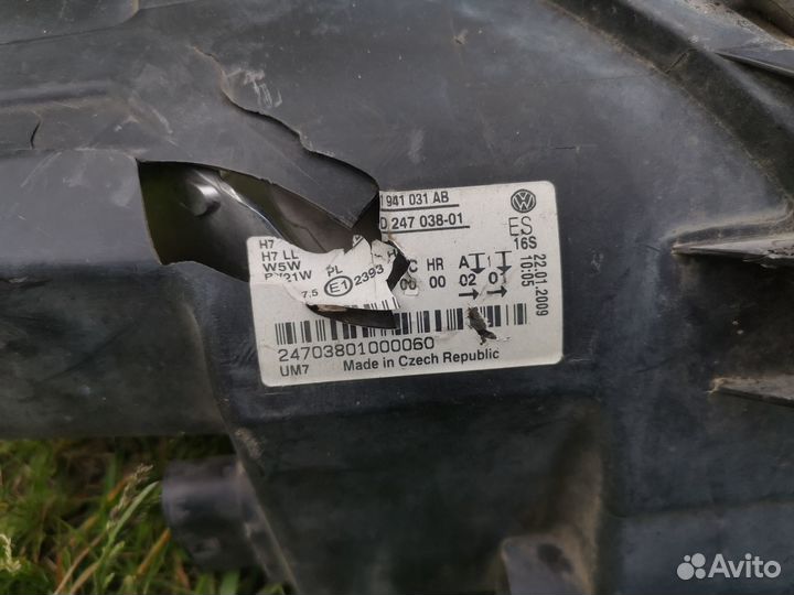 Фара VW tiguan 1поколение левая-водительская