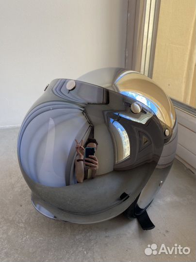 Шлем космонавта зеркальный мотошлем