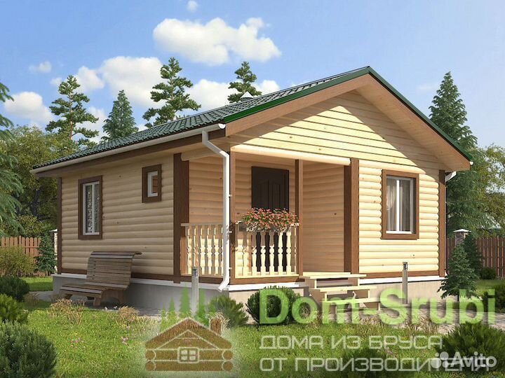 Красный Холм. Хорошая Баня из бруса Б-40 (6х7)