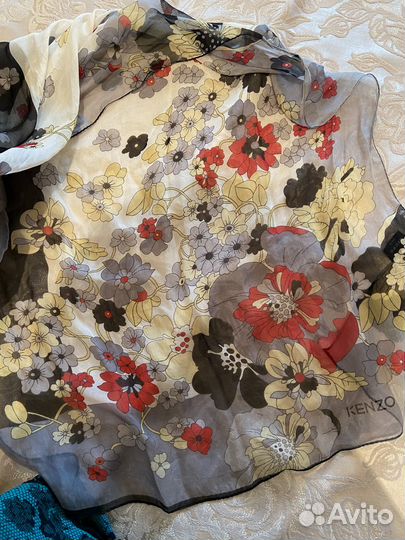 Шелковый шарф платок палантин kenzo
