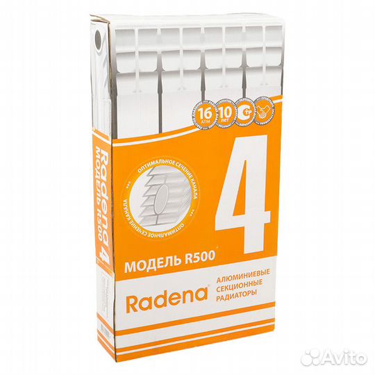 Радиатор алюминиевый Radena 500/85, 4 секции