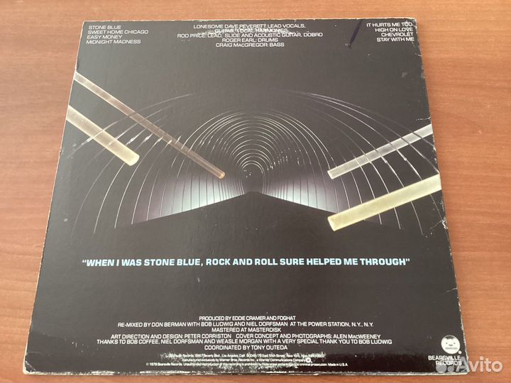 Винил Foghat 1978 Stone Blue(Warner,USA)