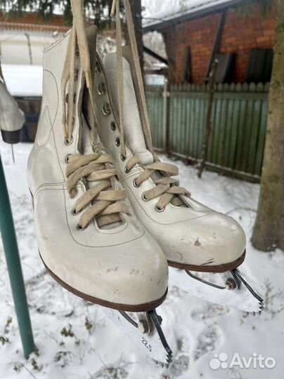 Коньки фигурные детские, СССР натуральная кожа