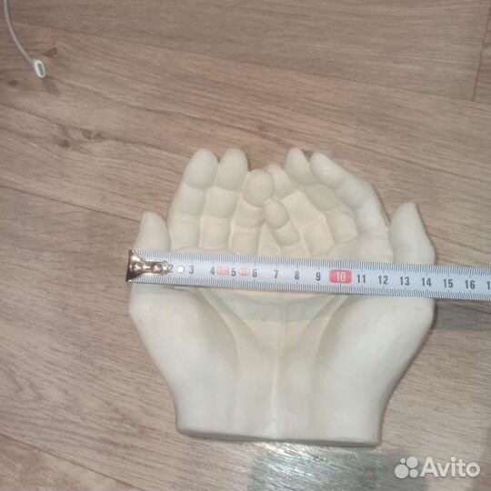 Кашпо подставка ладошки руки ключница гипс