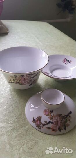 Чайная пара с крышкой (фарфор CHN&CHN ) новая