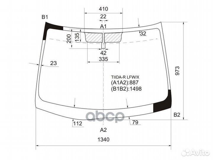 Стекло лобовое nissan tiida RHD 4/5D 04-14 tiid