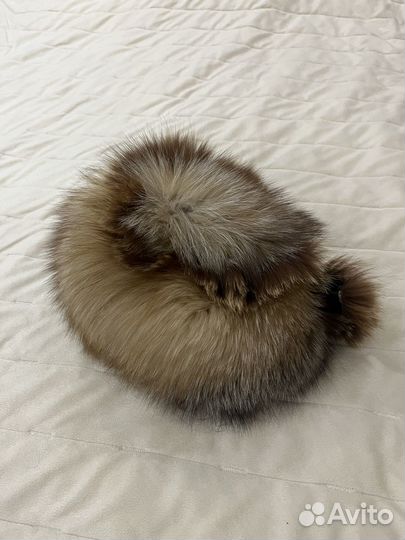 Шапка зимняя меховая лиса чернобурка женская
