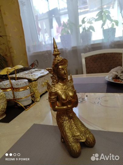 Статуэтка Будда,бронза,латунь 21см