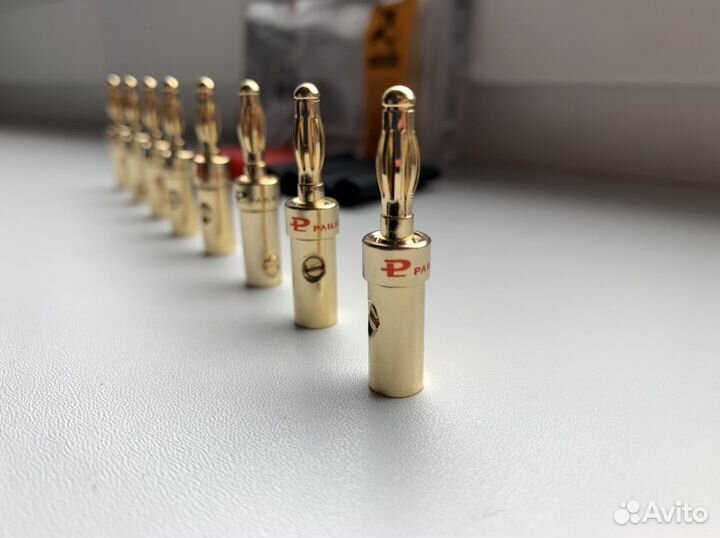 Коннекторы тип банан медь/позолота