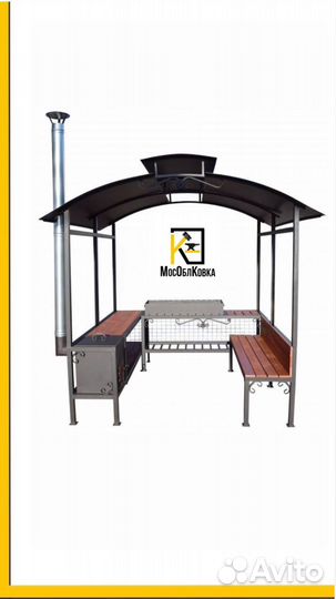 Мангал беседка с лавочкой