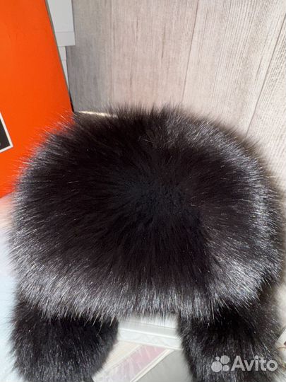 Шапка ушанка меховая женская черная