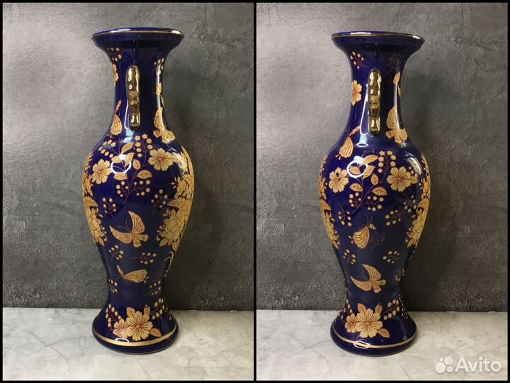 Керамическая ваза кобальт