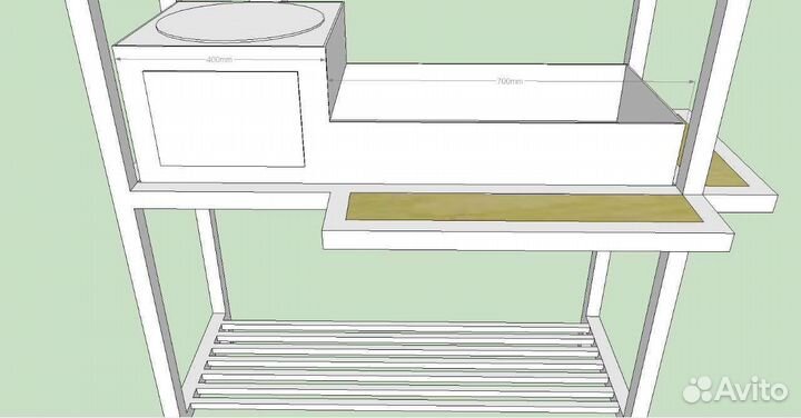 Мангал с печью под казан и крышей