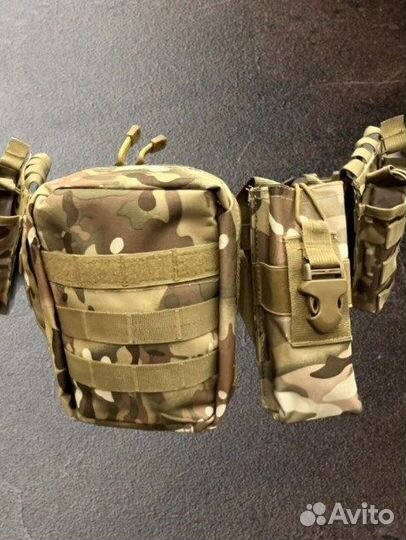 Боевой разгрузочный пояс варбелт с 5 подсумками