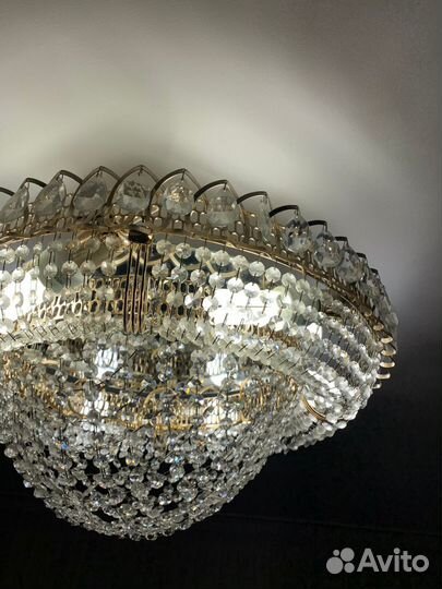 Люстра потолочная бу хрустальная