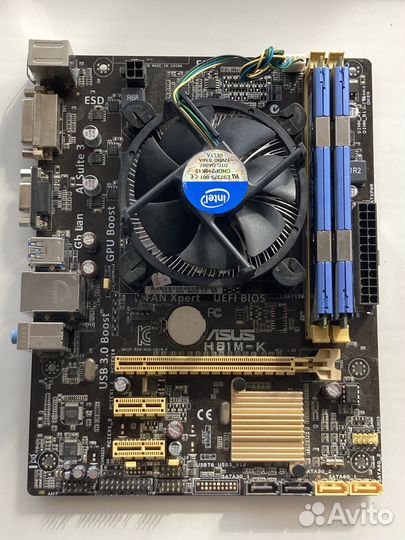Материнская плата Asus H81M-K + i3 4170