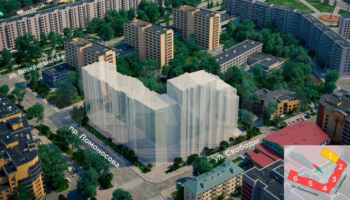 Квартира-студия, 27,6 м², 6/9 эт.