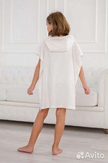 Халат детский Пончо махра Друзья белый