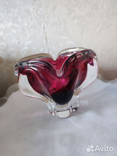 Ваза чешское цветное стекло