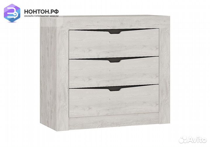 Комод Леонардо бетон пайт светлый / графит
